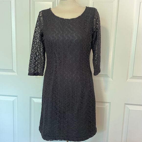 Oxmo Women's 3/4 Sleeve Lace Shift Dress, size Medium - Picture 1 of 7